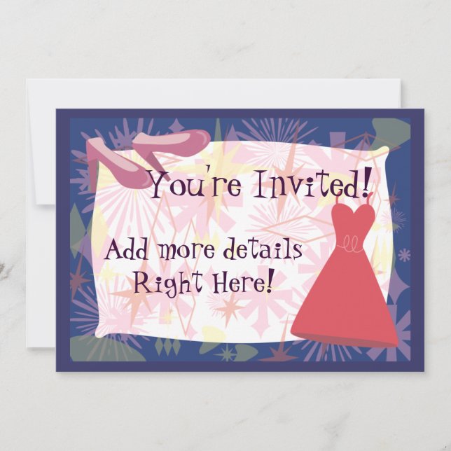Retro Spunky Gal Invitation (Front)