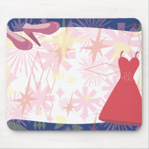 Retro Spunky Gal Vintage Retro Art Mouse Mat