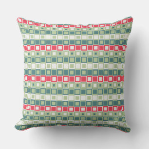 Retro Square Block Pattern Cushion