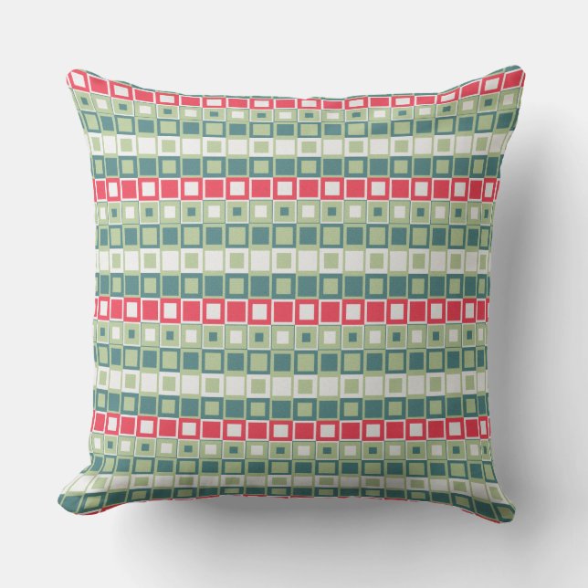 Retro Square Block Pattern Cushion (Front)