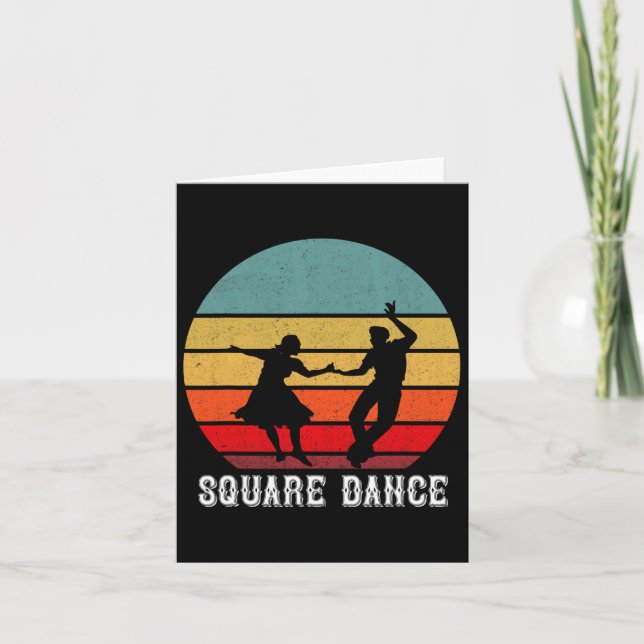 Retro Square Dancer Vintage Square Dancing Square  Card (Front)