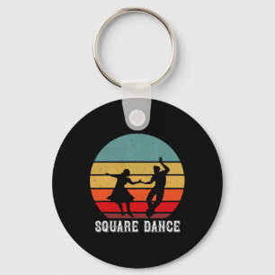 Retro Square Dancer Vintage Square Dancing Square  Key Ring