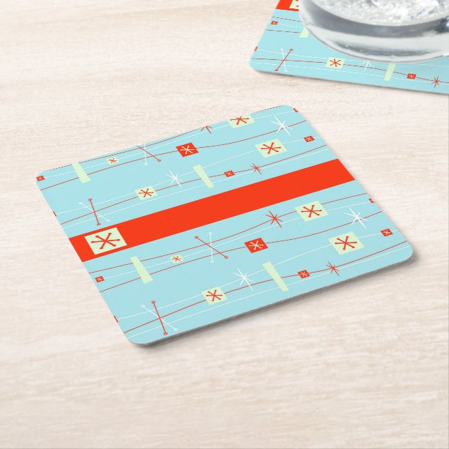 Retro Square Paper Coaster (Angled)