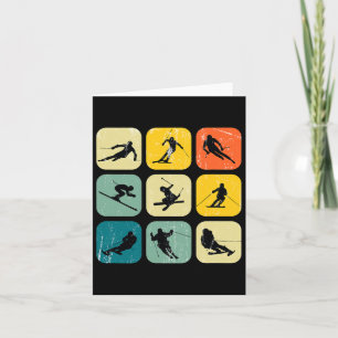 Retro Square Wintersports Ski Nordic Combination A Card