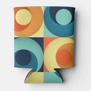 Retro Squares & Circles: 1960s Pattern Can Cooler