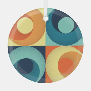 Retro Squares & Circles: 1960s Pattern Glass Tree Decoration
