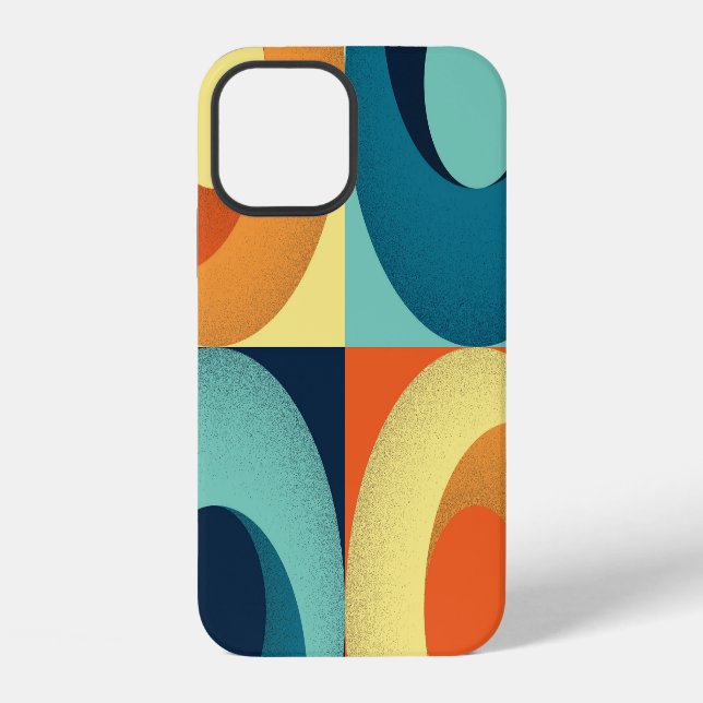 Retro Squares & Circles: 1960s Pattern iPhone Case (Back)