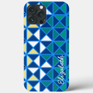Retro Squares Modern Geometric Pattern iPhone 13 Pro Max Case