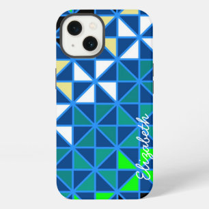 Retro Squares Modern Geometric Pattern iPhone 13 Case