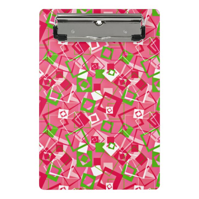 Retro Squares Pattern Mini Clipboard (Front)