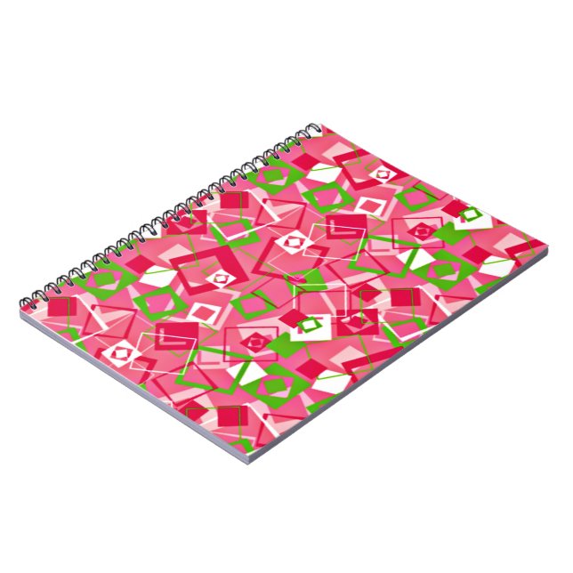 Retro Squares Pattern Notebook (Left Side)