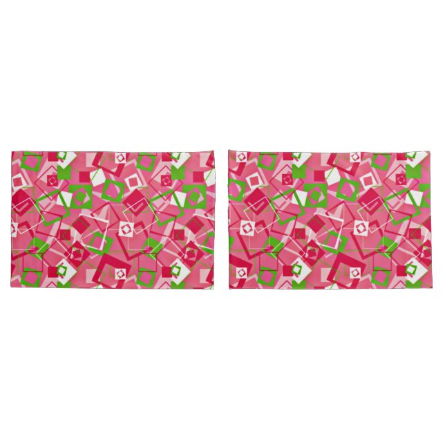 Retro Squares Pattern Pillowcase (Back-Set)