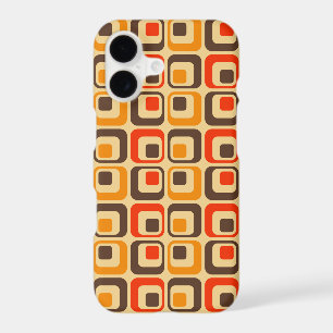 Retro Squares Pattern - Red, Brown & Orange