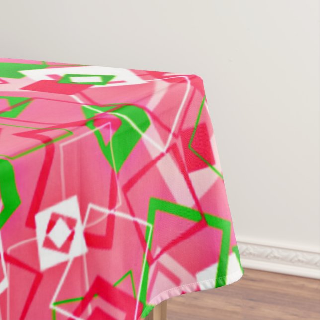 Retro Squares Pattern Tablecloth (In Situ)