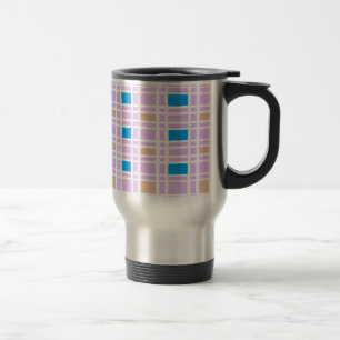 Retro squares pattern travel mug