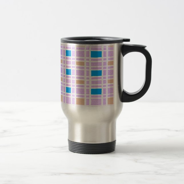 Retro squares pattern travel mug (Right)