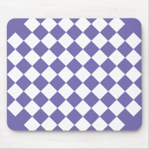 Retro Squares Purple and White Retro Mouse Mat