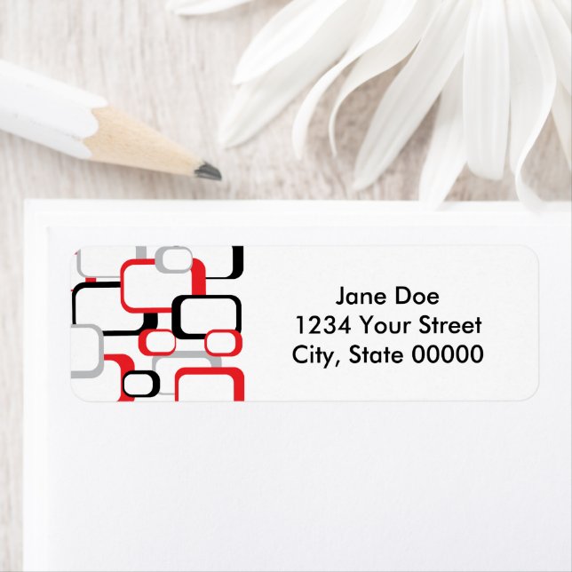 Retro Squares Red Black Gray Pattern (Insitu)