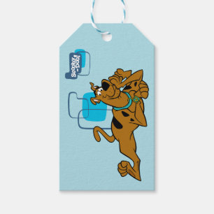 Retro Squares Scooby-Doo Lying Down Gift Tags