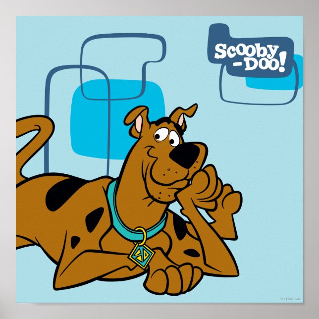 Retro Squares Scooby-Doo Lying Down Poster (Front)