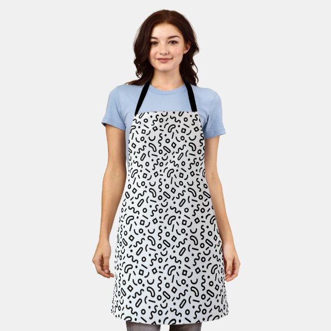 Retro Squiggle Pattern Apron (Worn)