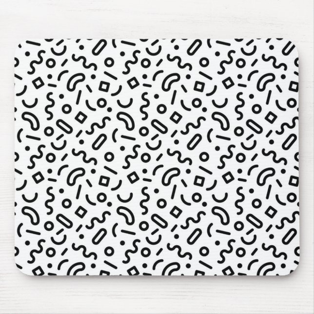Retro Squiggle Pattern Mouse Mat (Front)