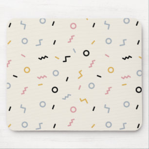 Retro Squiggle Pattern Mouse Mat