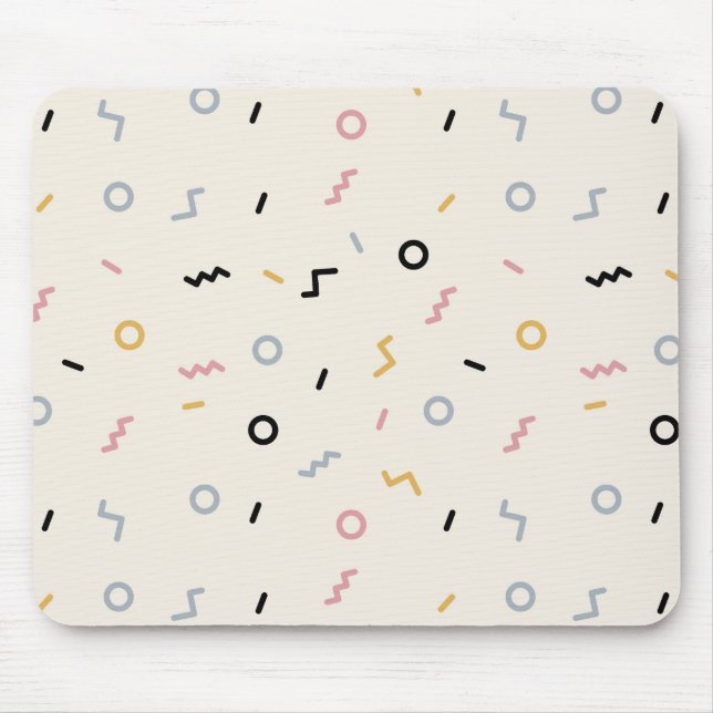 Retro Squiggle Pattern Mouse Mat (Front)