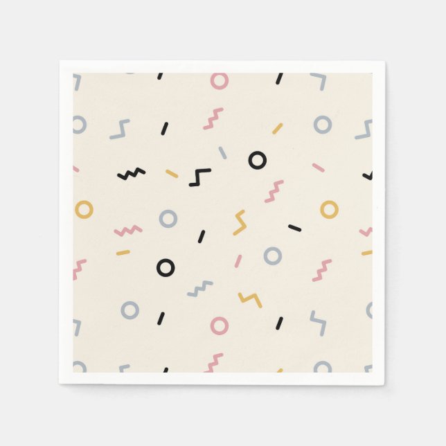 Retro Squiggle Pattern Napkin (Front)