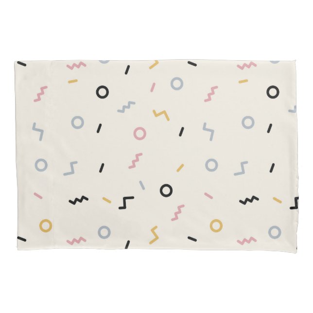 Retro Squiggle Pattern Pillowcase (Front-Left)