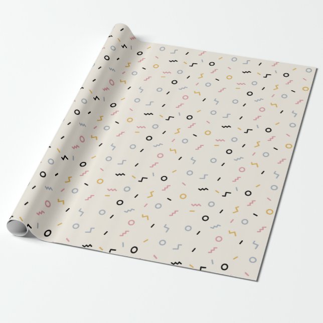Retro Squiggle Pattern Wrapping Paper (Unrolled)