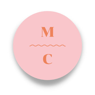 Retro Squiggle Wedding Monogram Classic Round Sticker