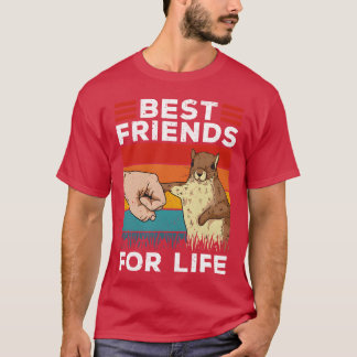 Retro Squirrel Best Friends For Life Funny Squirre T-Shirt