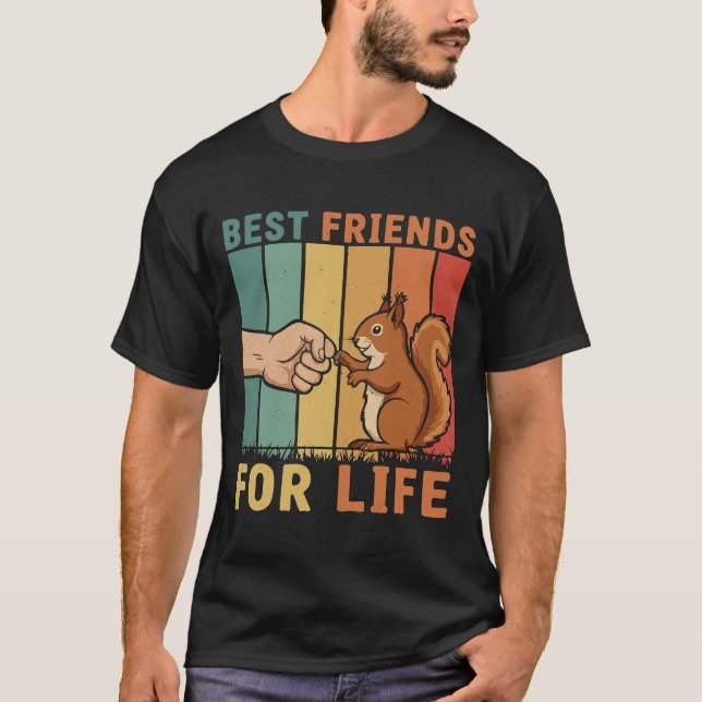 Retro Squirrel Bestie - Fist Bump Forever T-Shirt (Front)