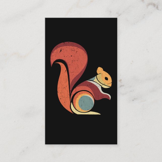 Retro Squirrel Men Women Rodent Animal Business Card (Front)