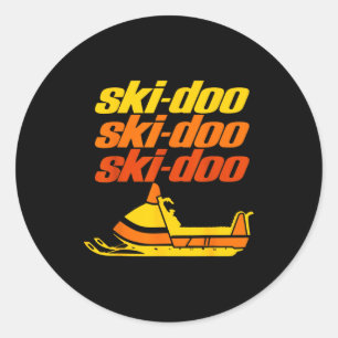Retro Srt Quote Ski Doo Vintage Snowmobiles Funny  Classic Round Sticker