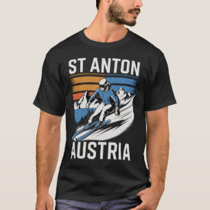 Retro St Anton Austria Ski Resort  T-Shirt