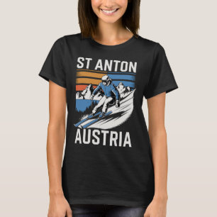 Retro St Anton Austria Ski Resort  T-Shirt