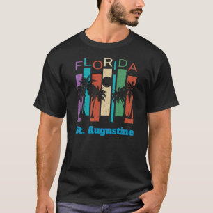Retro St. Augustine Beach Florida Palm Tree T-Shirt