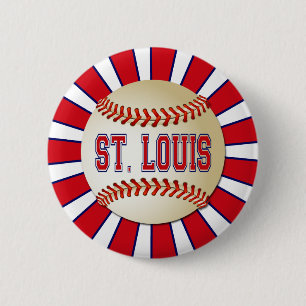 RETRO ST LOUIS BASEBALL 6 CM ROUND BADGE