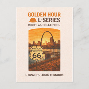 Retro St Louis Missouri Route 66 Landmark Art Holiday Postcard