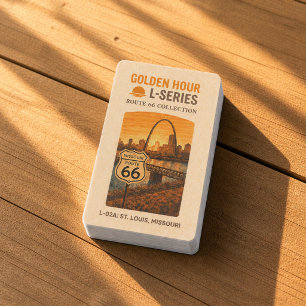 Retro St Louis Missouri Route 66 Landmark Art Playing Cards