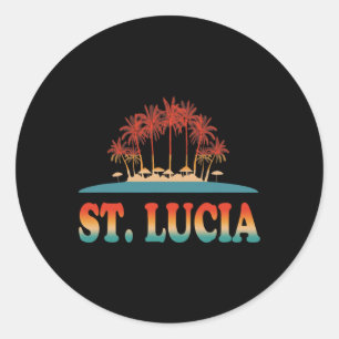 Retro St Lucia Shirt Saint Lucia Shirt Caribbean S Classic Round Sticker