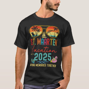 Retro St. Maarten Vacation 2025 Memories Matching T-Shirt