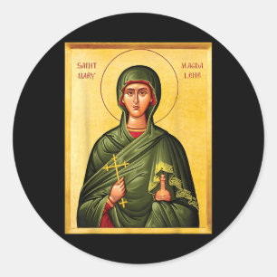 Retro St. Mary The Apostle Magdalene Greek Orthodo Classic Round Sticker