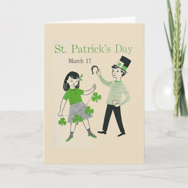 Retro St. Patrick's Day Greeting Card (Front)