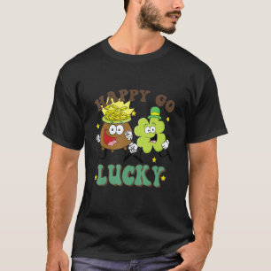 Retro St Patrick's Day Happy Go Lucky Pot Of Gold  T-Shirt