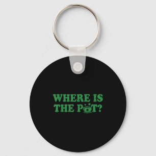 Retro st patricks day where is the pot funny key ring