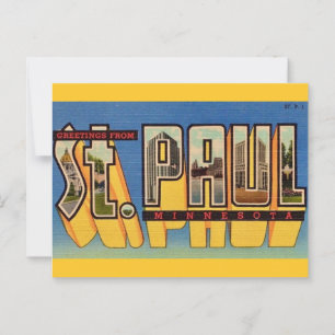 Retro St Paul Minnesota Greetings Postcard