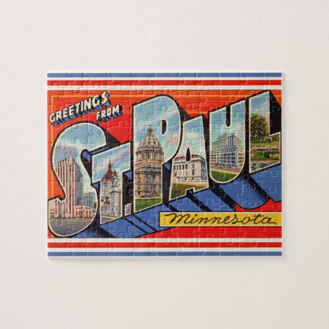 Retro St. Paul Minnesota Jigsaw Puzzle (Horizontal)